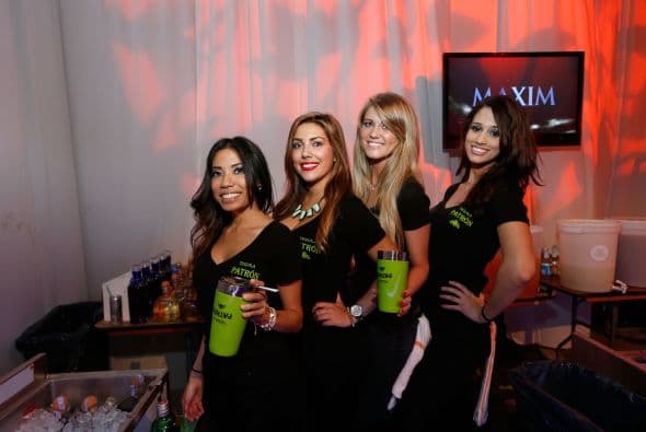 Modelos, personalidades, estrellas y jugadores en la celebración más sexy, la fiesta Maxim en la semana previa al Super Bowl.