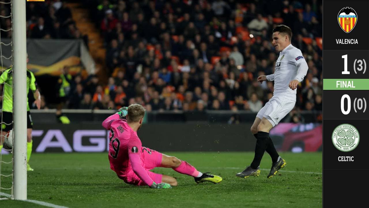 Valencia le volvió a ganar al Celtic y avanzó sin problemas a los Octavos de la Europa League