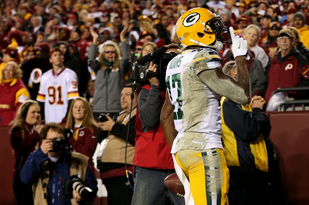 Y el receptor de segunda temporada encaró a los fans de los Redskins tras su TD.