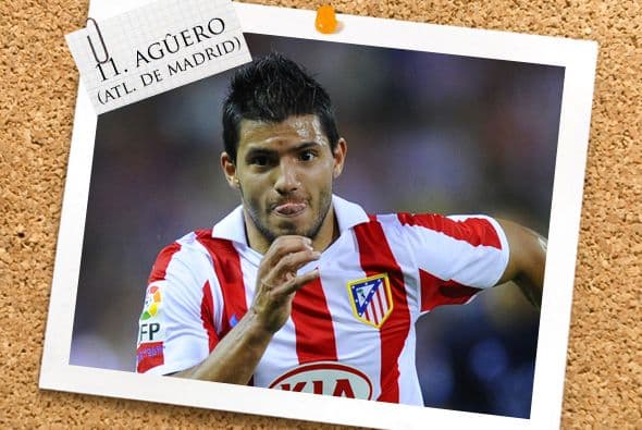 El último atacante es el argentino Sergio Agüero del Atlético de Madrid.