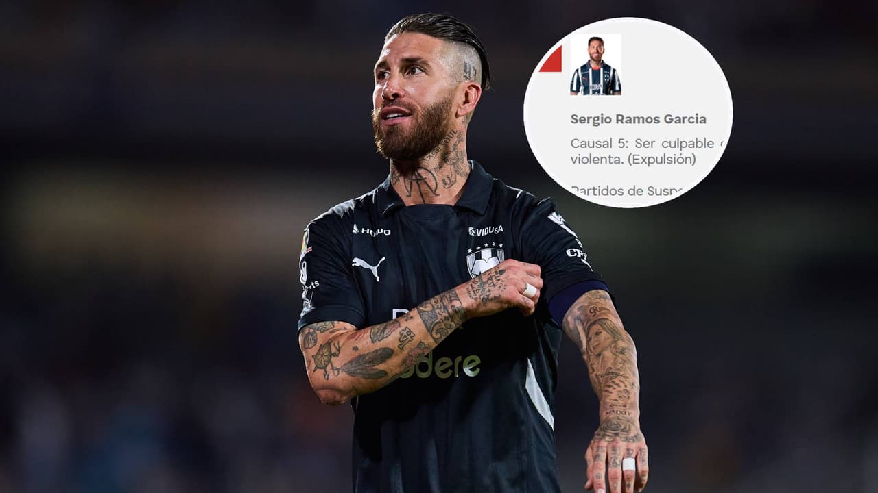 Se conoce la sanción de Sergio Ramos por su primera roja en Liga MX