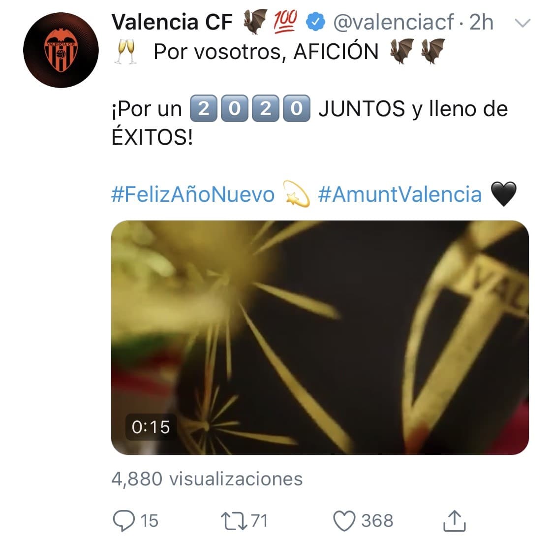 Jugadores entrenadores y clubes desean un gran 2020 a todos sus aficionados.