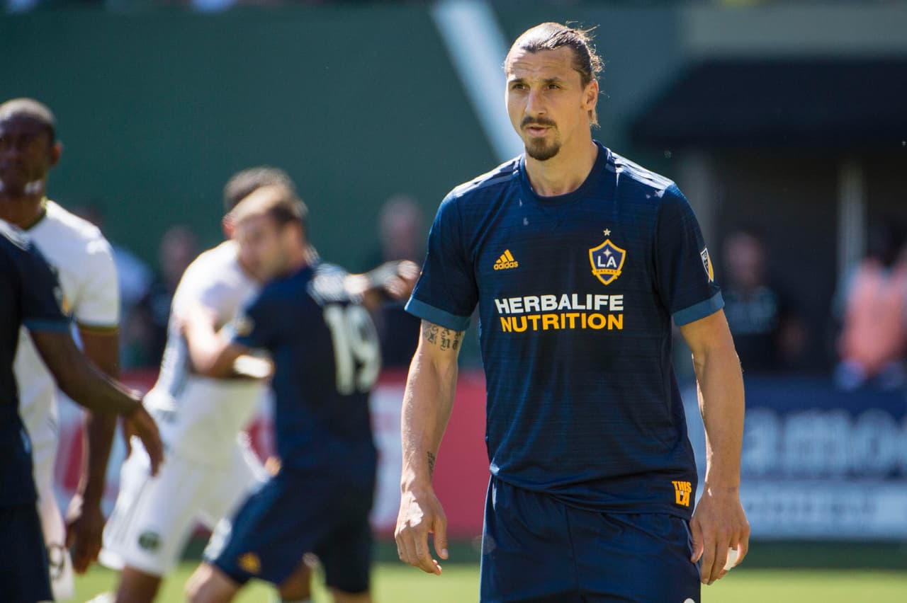 Zlatan Ibrahimovic jugó solo la última parte del encuentro ante Portland Timbers.