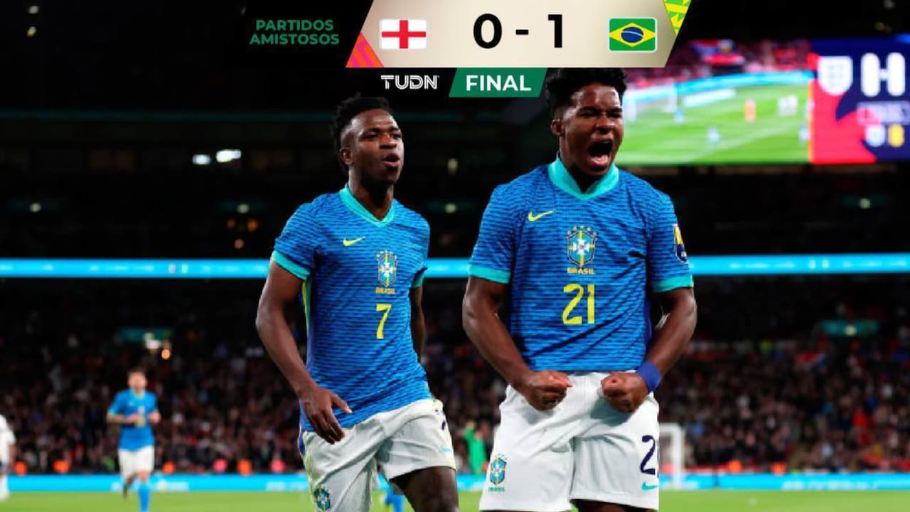 Endrick devuelve sonrisa a Brasil en Wembley con este gol