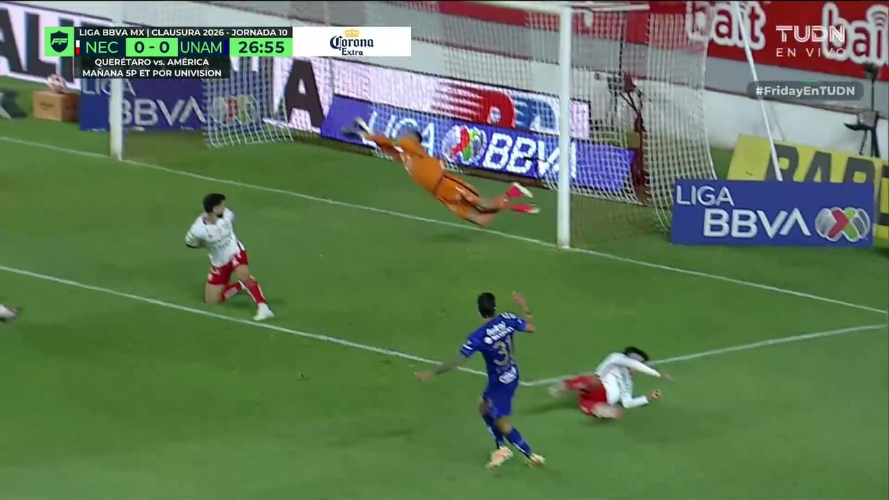 ¡Enferma atajada! ¡Unsaín salva al Necaxa con una parada de otro planeta!