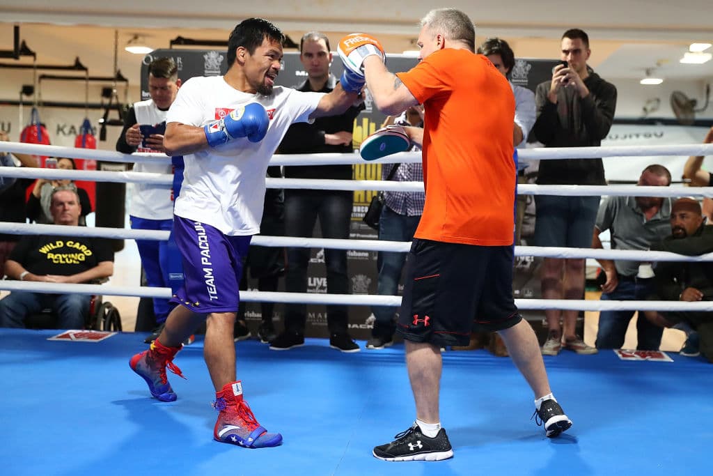 <b>Pacquiao - Roach</b> - El filipino ha tocado el cielo en el boxeo y junto con su entrenador Frederick Steven Roach ha logrado conseguido seis títulos mundiales, convirtiendolo en uno de los mejores boxeadores de la historia.