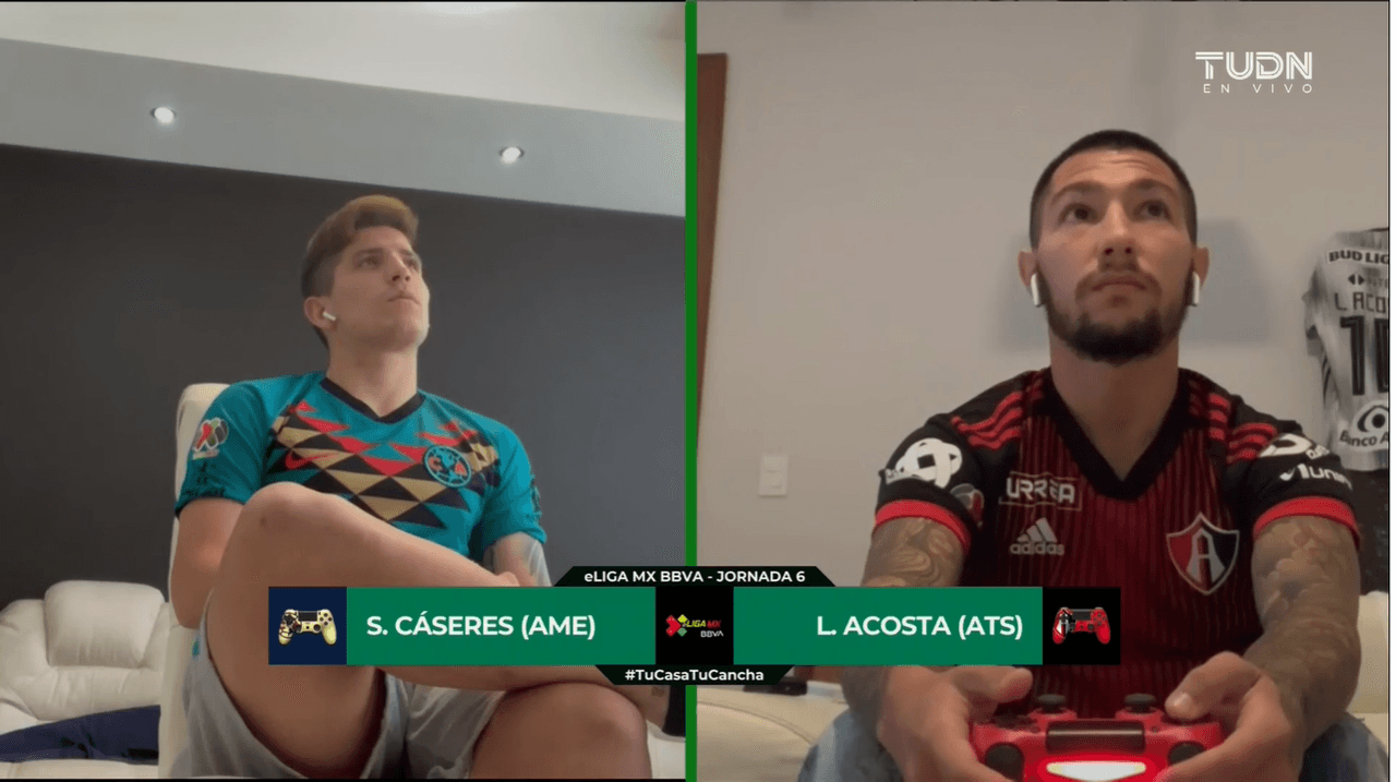 El América, a manos de Cáceres, vence por dos goles a el Atlas comandado por Acosta. Esta es la tercera victoria consecutiva de las Águilas en la eLiga MX.