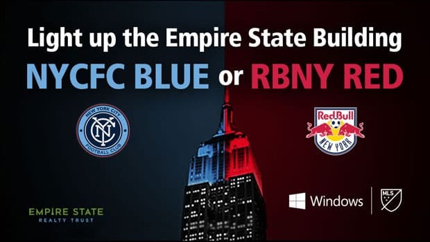 El Empire State toma color con el Hudson Derbi.