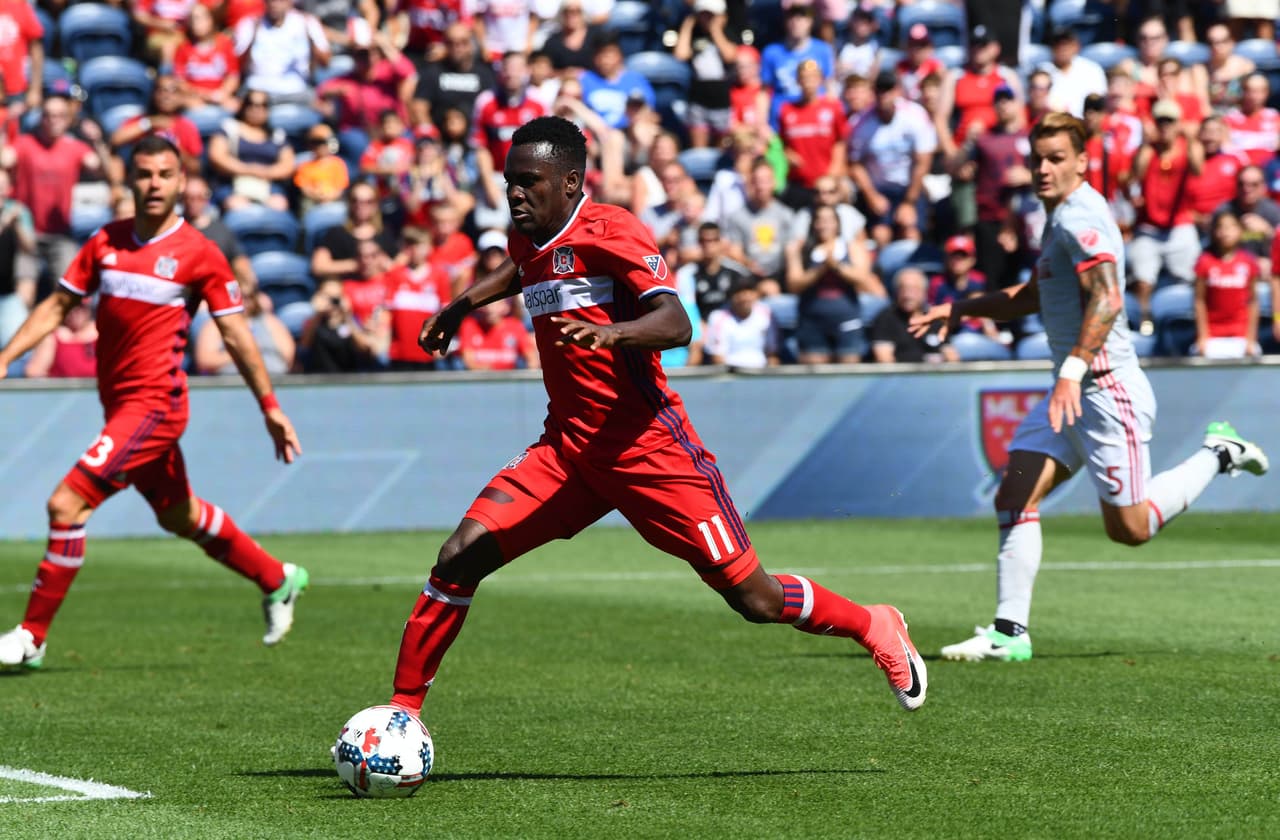 Hasta el año pasado David Accam era la mayor carta ofensiva del Fire. Hoy, dentro de un plantel mucho más rico, destaca en un sentido mucho más colectivo. (USA Today Images)