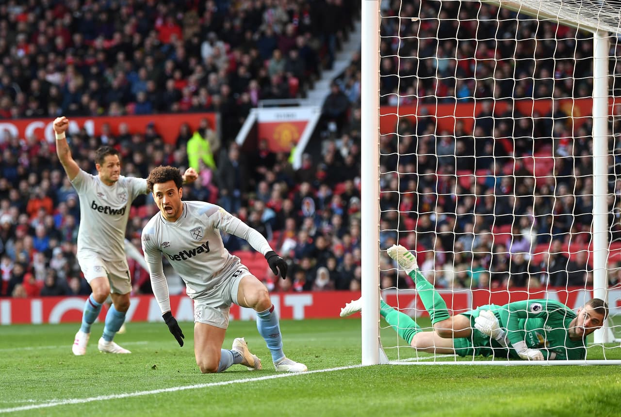 El brasileño, unade las mejores caras de los Hammers en esta temporada, ponía el 1-1 en el mítico estadio del United.