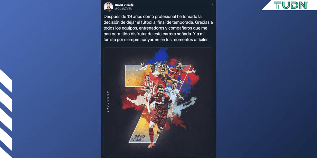 Estas son las reacciones en redes después del anuncio del retiro del futbol de David Villa.