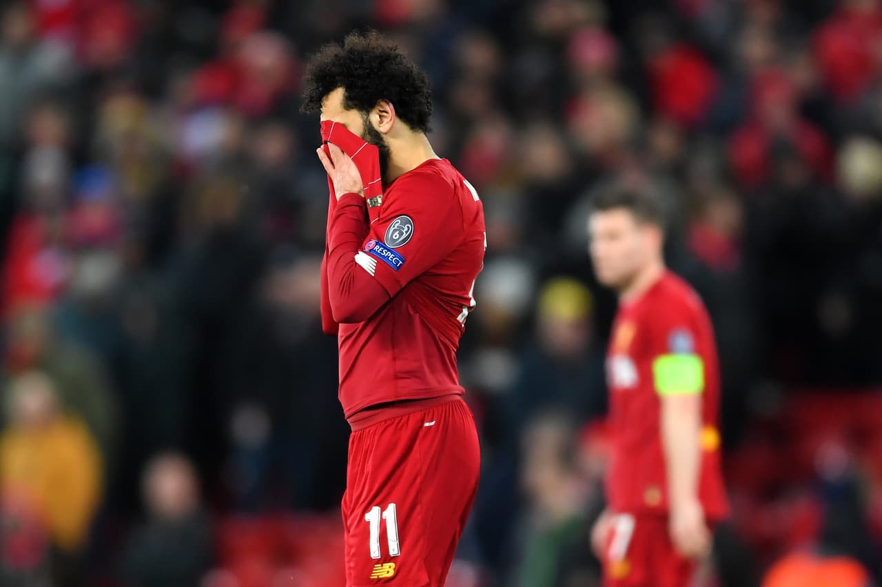 La reacción de Mohamed Salah al quedar fuera de la UEFA Champions League.