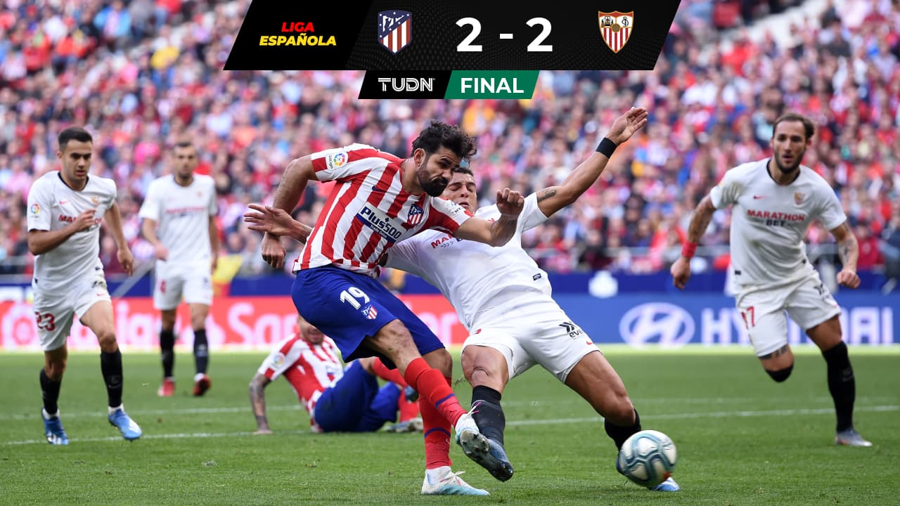 Atlético de Madrid y Sevilla empataron por cuarta ocasión consecutiva.