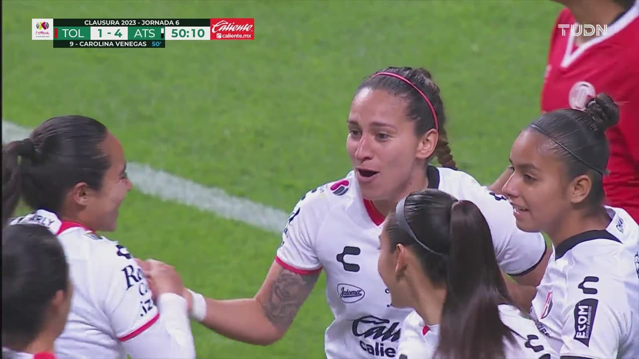 ¡Se desmorona el Toluca! Caro Venegas marca el 1-4 con gran definición