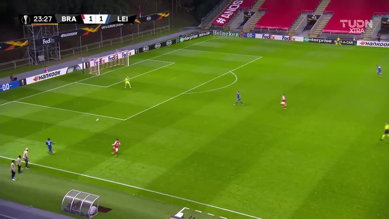 ¡Gol del Braga! Paulinho puso el 2-1 sobre el Leicester City