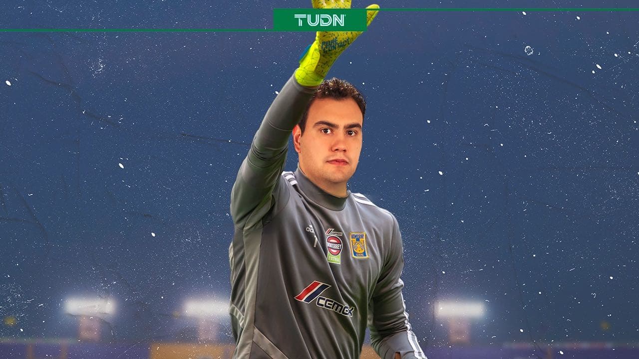 Aldo Farías, con su jersey de los Tigres de la UANL.