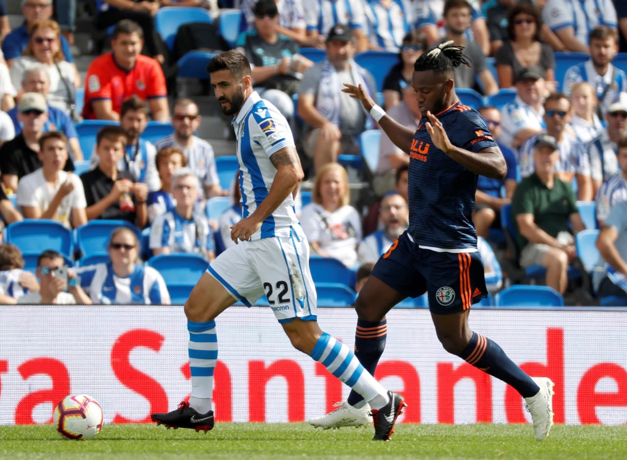 En Anoeta se vivía un gran ambiente y el equipo local respondía con algunas llegadas que no podía concretar.