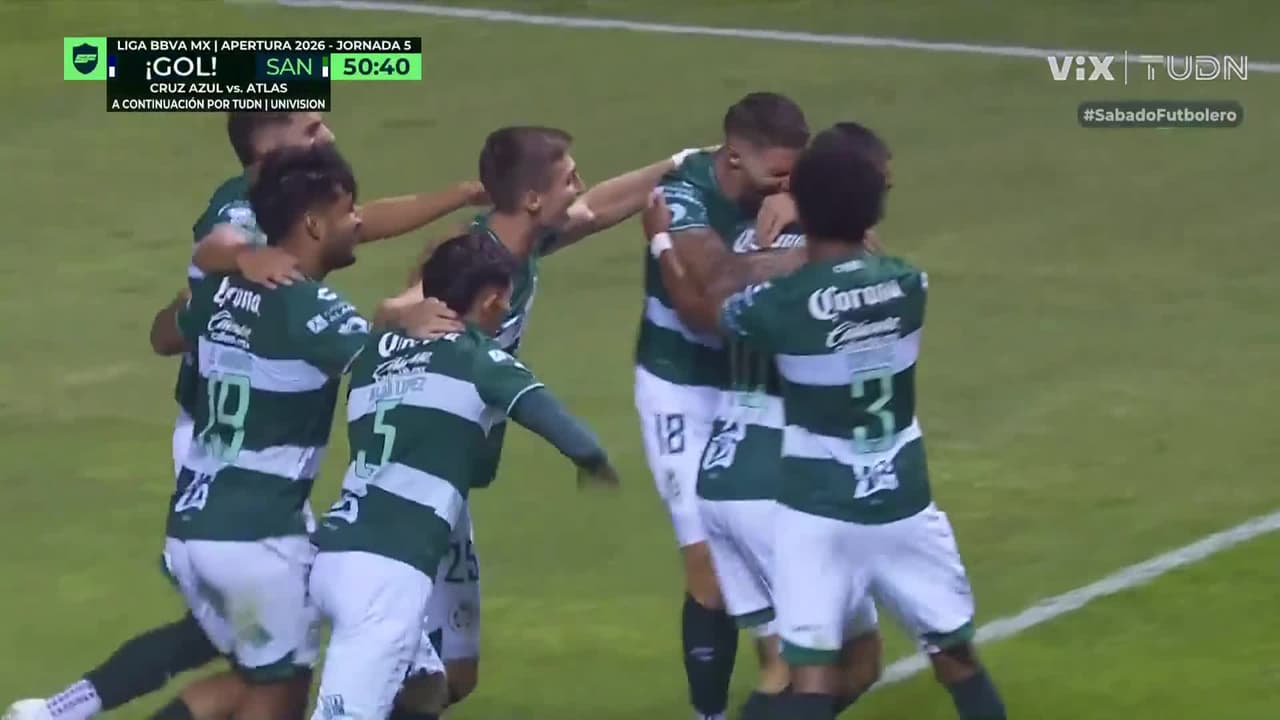 ¡Gol de Bullaude! Santos sorprende en el inicio del segundo tiempo