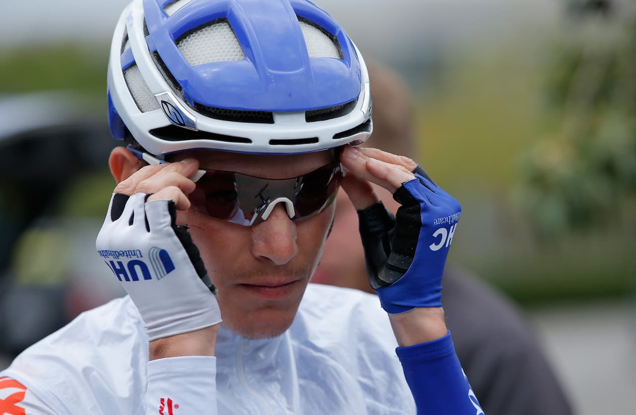 ONTARIO, CA - MAY 16: Janez Brajkovic of Slovenia riding for UnitedHealthcare prepares for the start of stage seven of the 2015 Amgen Tour of California from Ontario to Mt. Baldy on May 16, 2015 in Ontario, California. (Photo by Doug Pensinger/Getty Images)