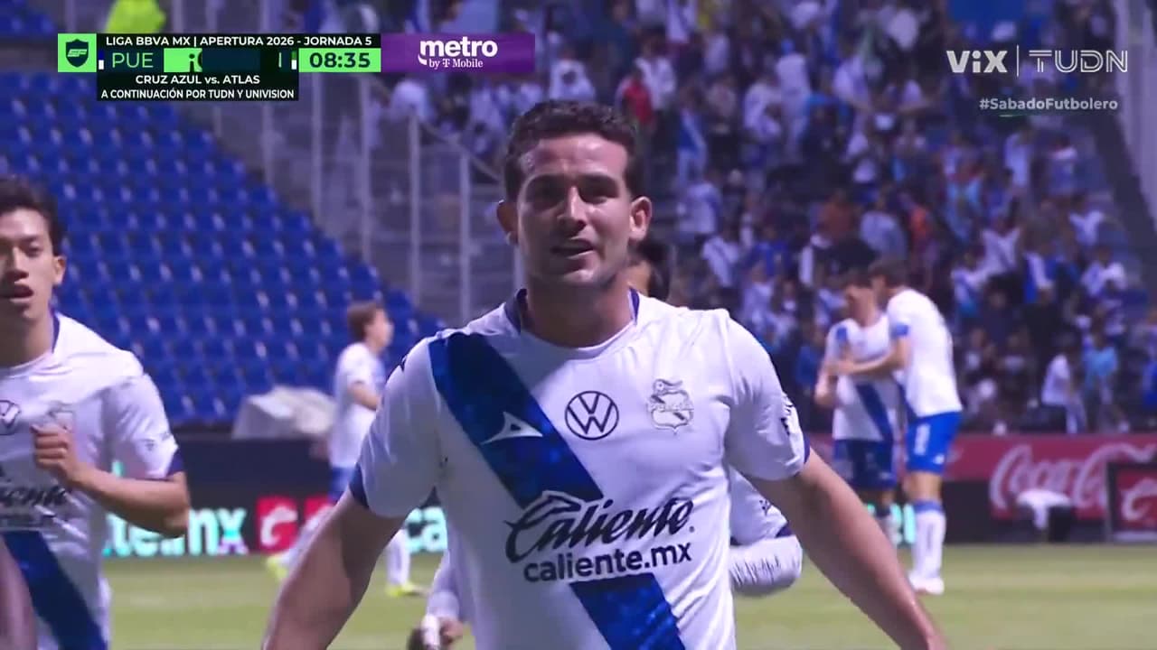 ¡Empata el Puebla! Eduardo Mustre responde y el marcador se iguala de nuevo