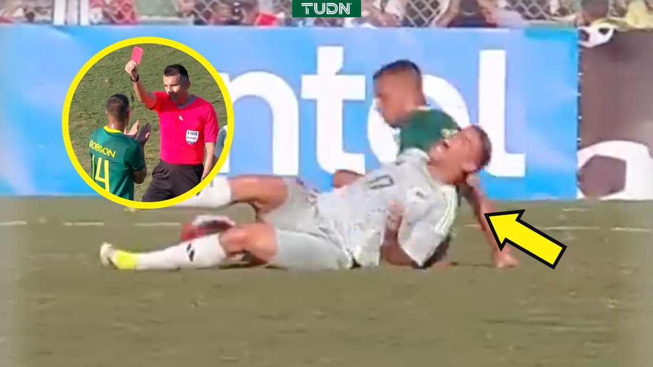 ¡Roja y fuera! Robson Matheus se va del Bolivia vs México por barrida a Berterame