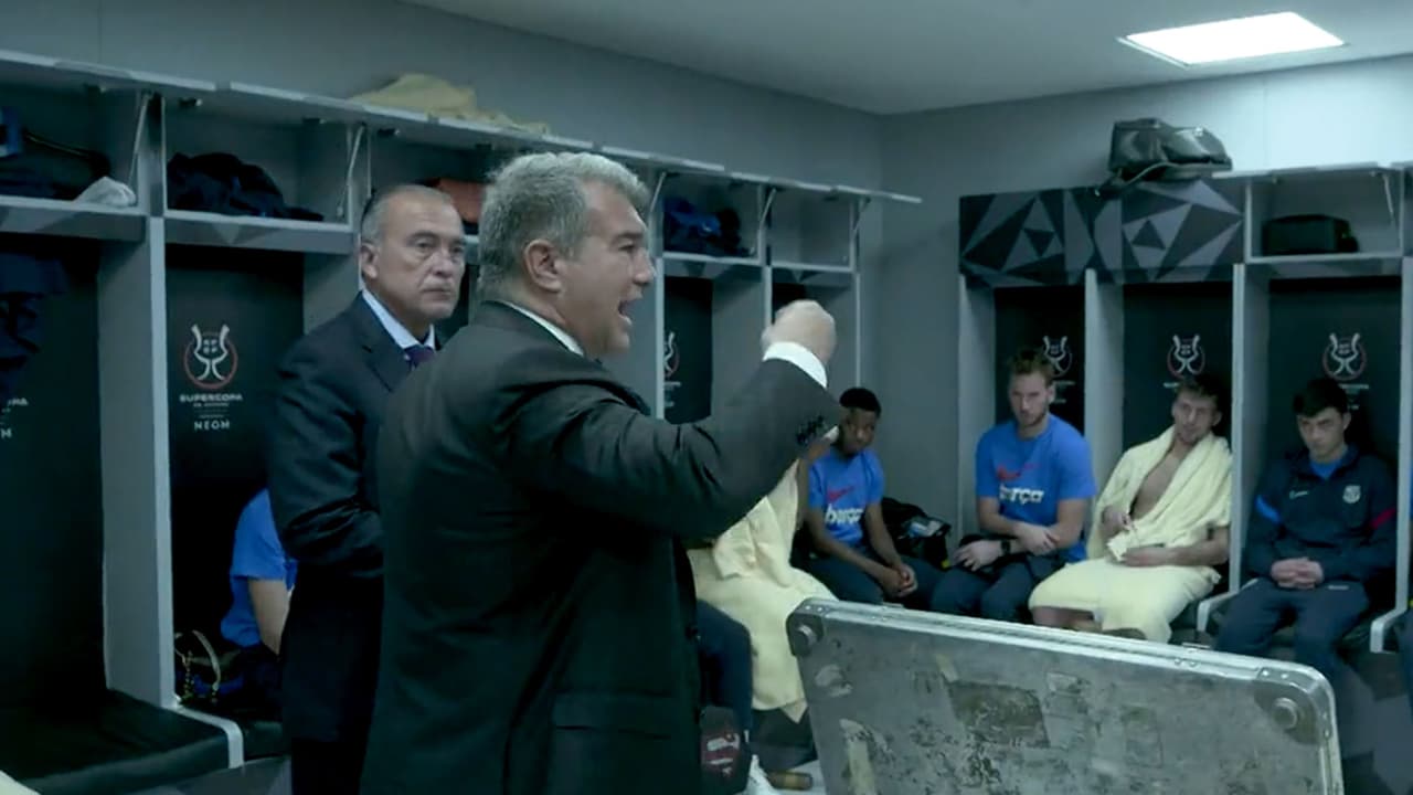 Laporta da mensaje polémico en el vestidor del Barcelona