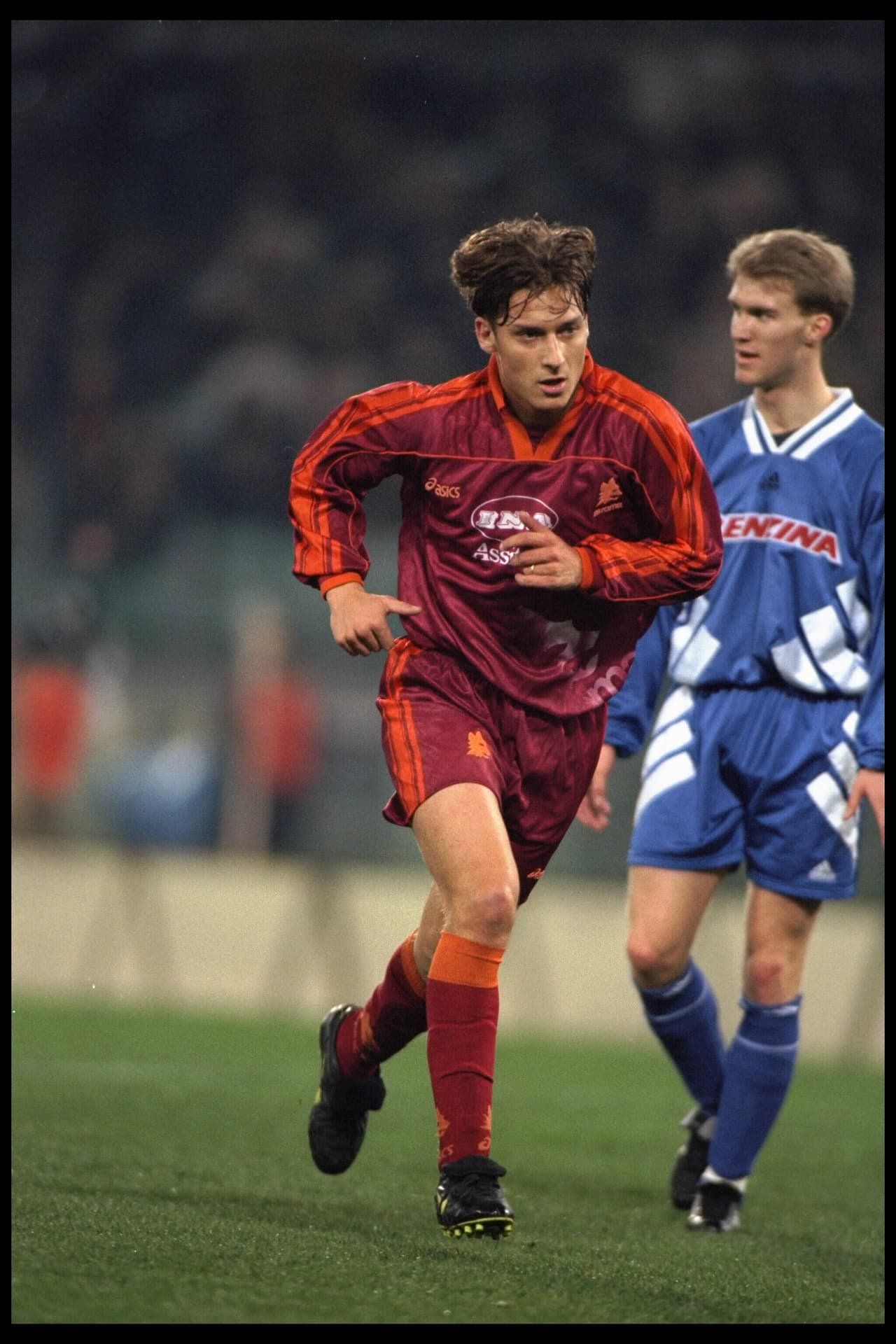 Totti fue tenido más en cuenta como titular en 1995, y para la temporada de 1996, con 20 años, tuvo por primera vez la banda de capitán del equipo con la idea de convertirse en un símbolo. Para ese año, se coronó en la Eurocopa Sub-21 al lado de Gianluigi Buffon, Massimo Ambrosini, Francesco Coco y Alessandro Nesta, entre otros.