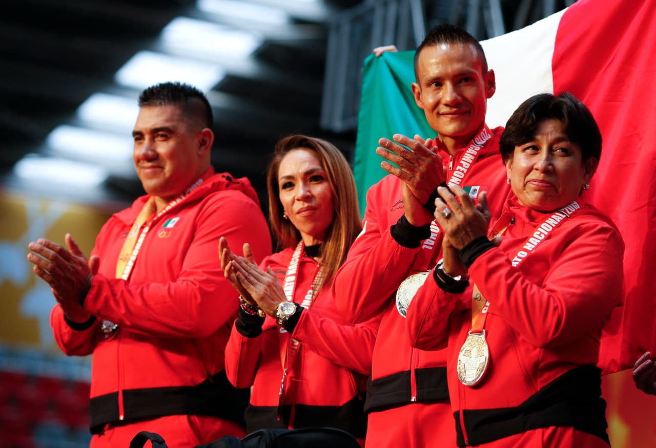 Carlos Suárez realiza una rutina en la Ciudad de México el 14 de julio de 2019, como parte de su preparación para competir en fisicoculturismo durante los Juegos Panamericanos de Lima.