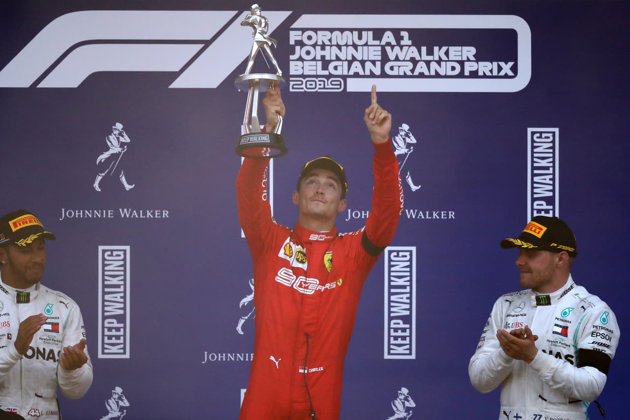 Con sólo 21 años, el piloto monegasco Charles Leclerc ganó su primer premio de la Fórmula 1, en Bélgica.