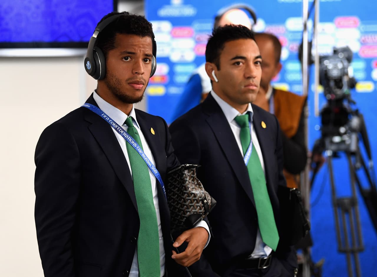 MOSCOW, RUSSIA - JULY 02: Jonathan Dos Santos of Mexico arrives at the stadium prior to the FIFA Confederations Cup Russia 2017 Play-Off for Third Place between Portugal and Mexico at Spartak Stadium on July 2, 2017 in Moscow, Russia. (Photo by Michael Regan - FIFA/FIFA via Getty Images)