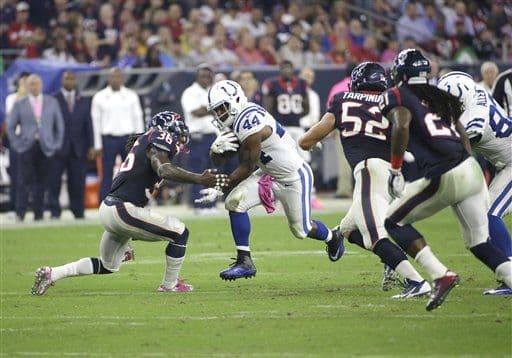 Los Indianapolis Colts derrotaron a los Houston Texans 33-28 y dominan el sur de la AFC (Foto: AP-NFL).