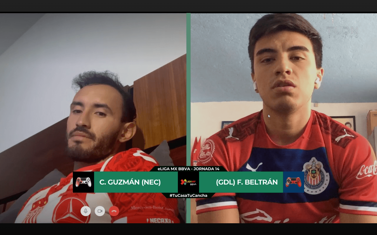 Las Chivas del 'Nene' Beltrán golean al Necaxa, de Carlos Guzmán, 1-5 y están para pelear el torneo virtual de la eLiga MX.