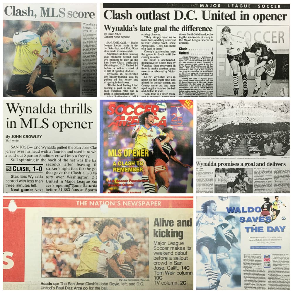 El partido inaugural de MLS tuvo una repercusión amplia en los periódicos de esa época.