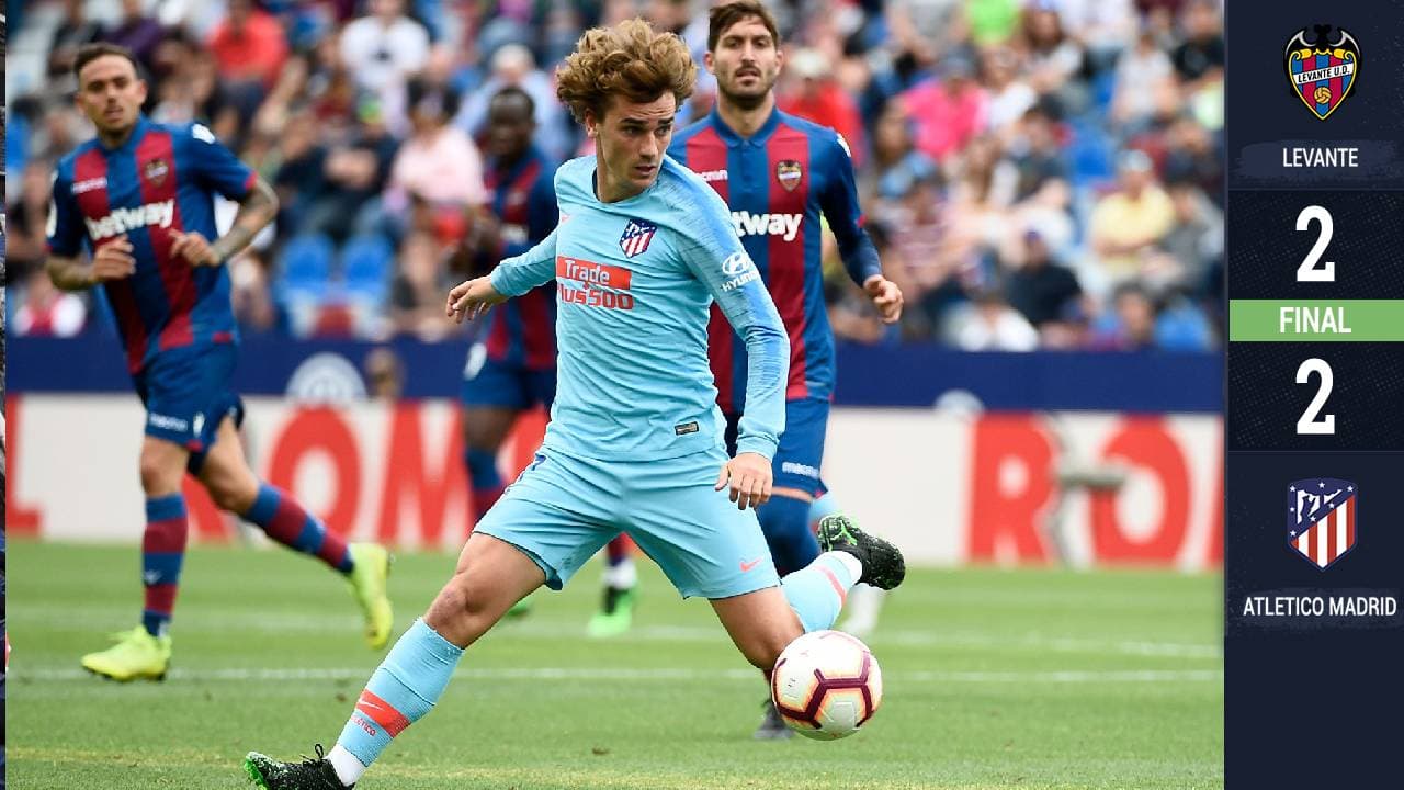 ¡Adiós Griezmann!, Atlético de Madrid empató ante el Levante en el último juego del francés