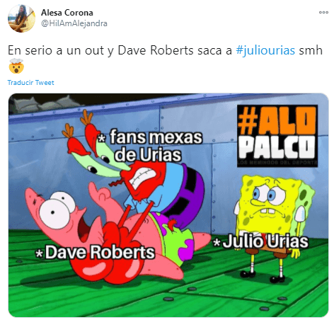 Tras la decisión del Manager de los Dodgers, Dave Roberts, de sacar al mexicano Julio Urias iniciando la quinta entrada, las redes sociales se incendiarion y reaccionaron de esta forma.