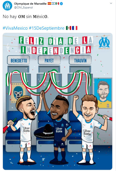 Equipos latinoamericanos y del resto del mundo, se suman a las felicitaciones por la celebración de la Independencia de México, Guatemala, el Salvador, Costa Rica, Honduras y Nicaragua.