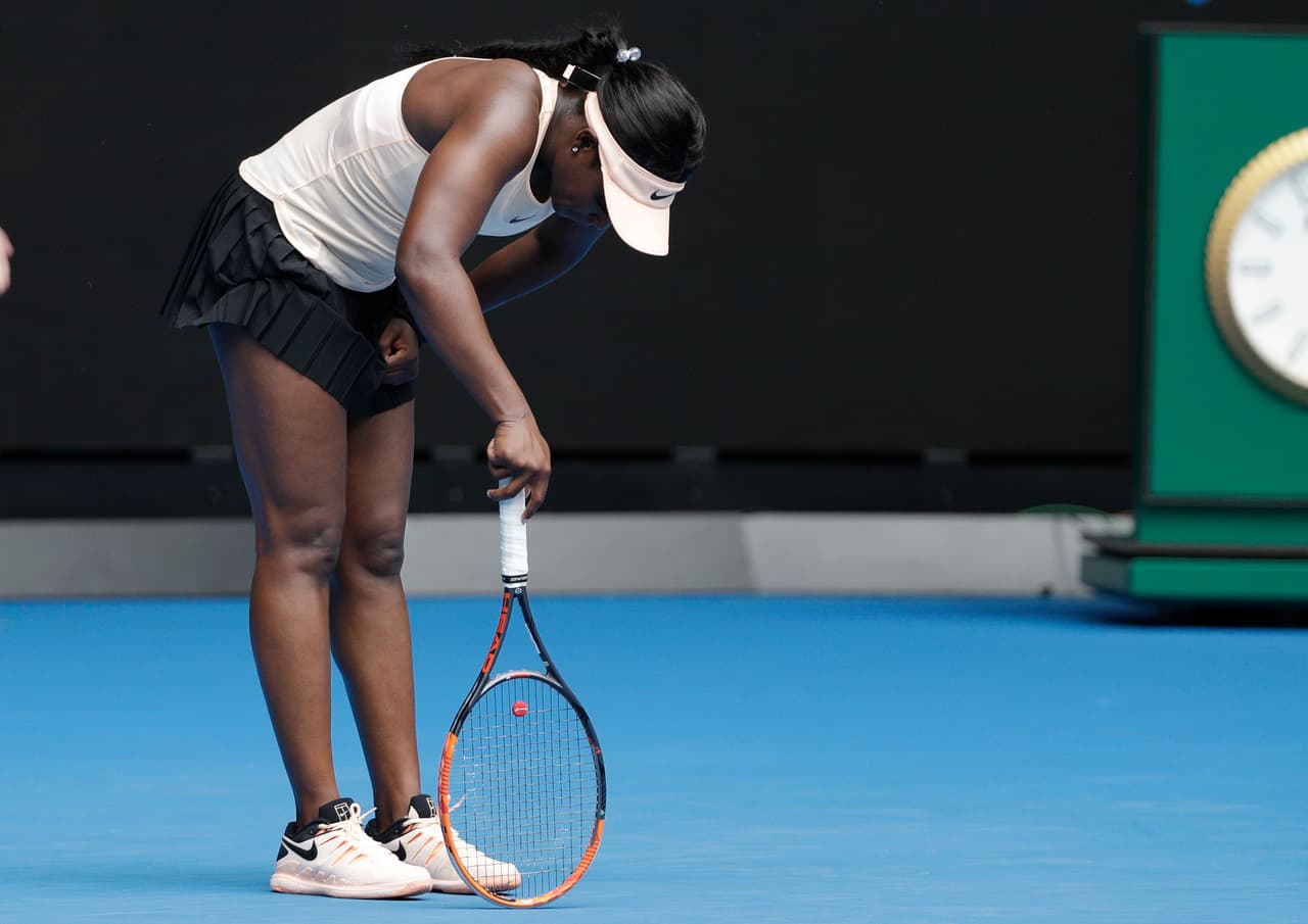 Sloane Stephens, de 25 años, ha sorprendido en Miami Open y su parecido físico con Serena Williams ha llamado la atención por su potencia y agresividad. Acá tras caer en el Australian Open.