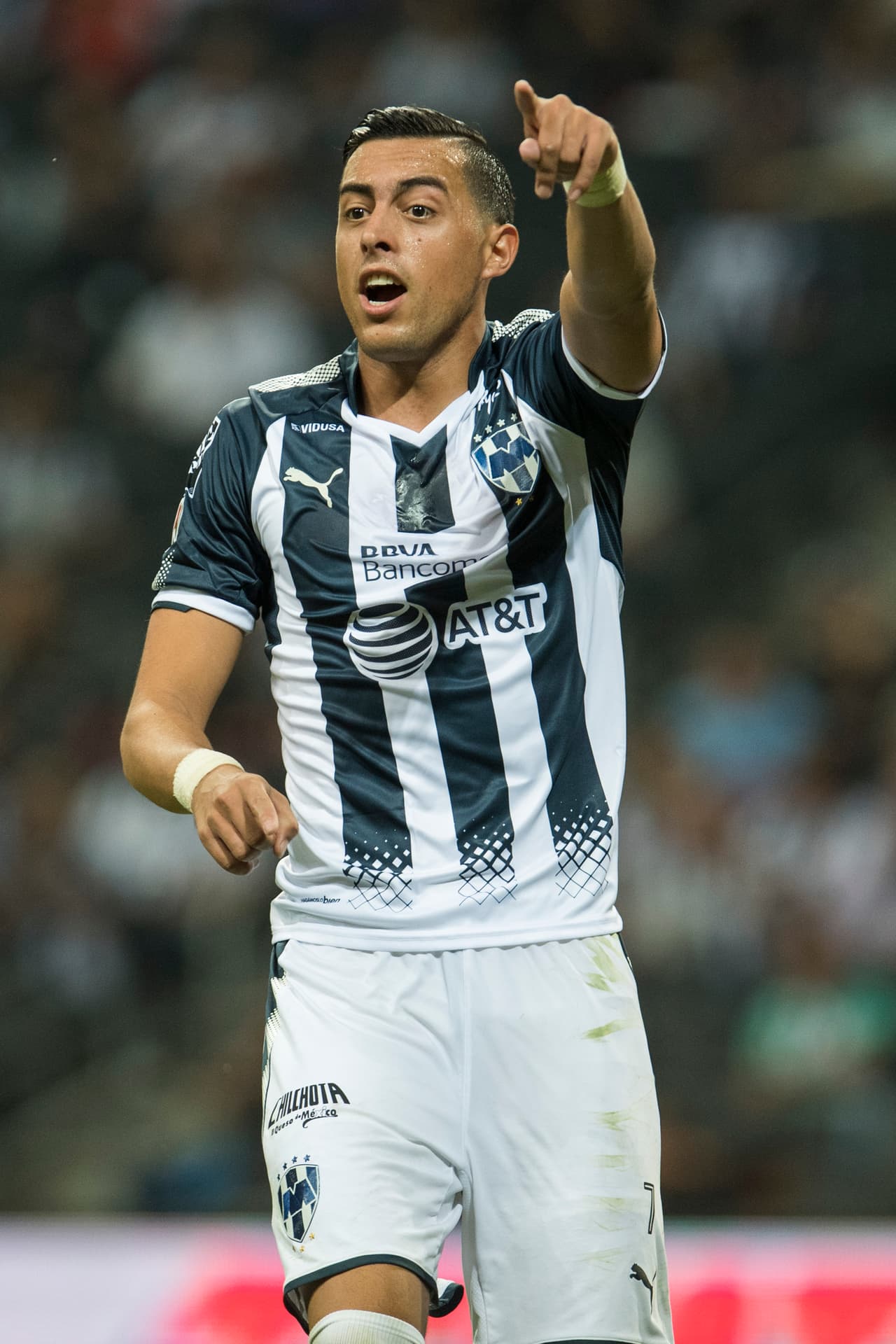Action photo during the match Monterrey vs Santos, Corresponding Quarter Final of Crown Cup MX Bancomer MX at BBVA Bancomer Stadium. Foto de accion durante el partido Monterrey vs Santos, Correspondiente a llos cuartos de final de la Copa Corona MX del Torneo Apertura 2017 en el Estadio BBVA Bancomer, en la foto: Rogelio Funes Mori Monterrey 01/11/2017/MEXSPORT/Jorge Martinez