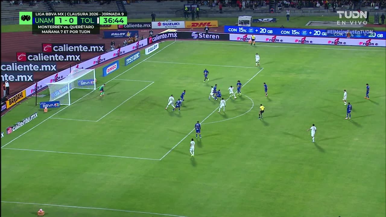¡GOL!  anota para Toluca. Jesús Angulo