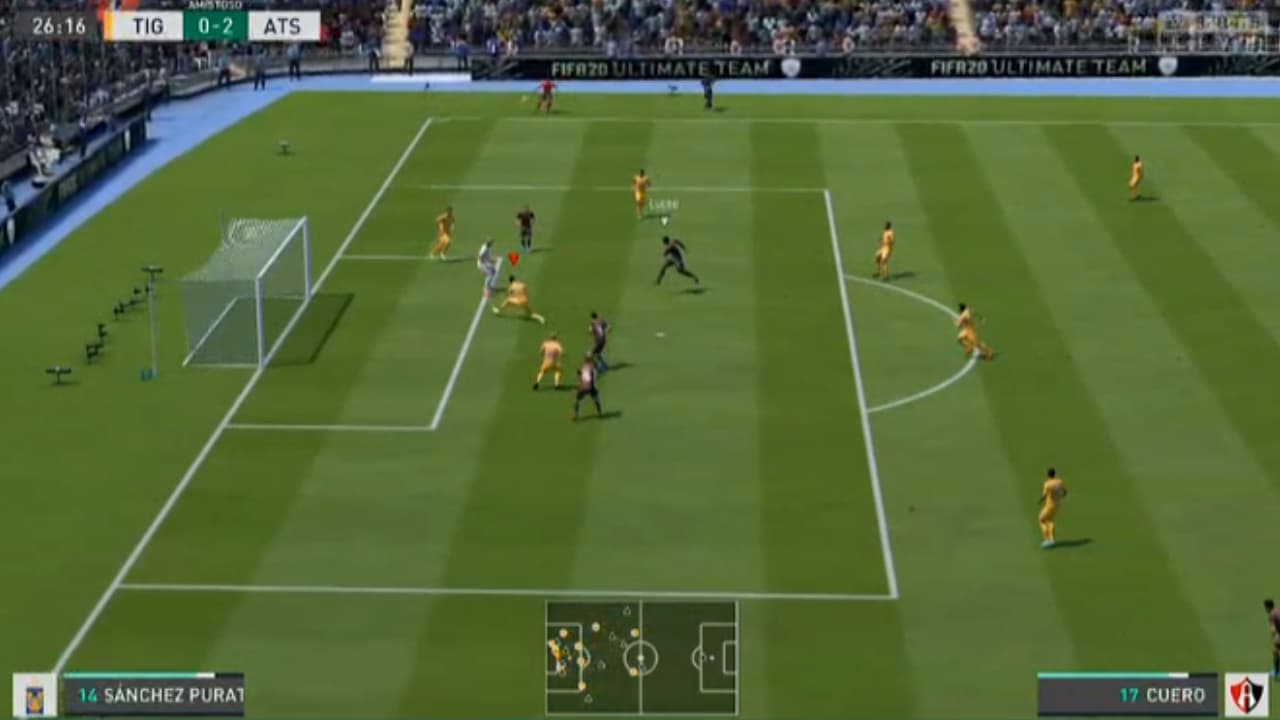 Luciano Acosta, el representante de Atlas, hizo lo que quiso con Francisco Venegas que no mostró habilidad en el futbol virtual.