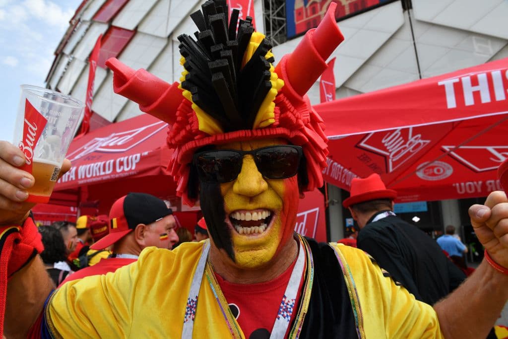 El color de los hinchas de Bélgica y Túnez fue parte de la fiesta de ambos países en su segunda salida en partido del grupo G del Mundial de Rusia 2018.