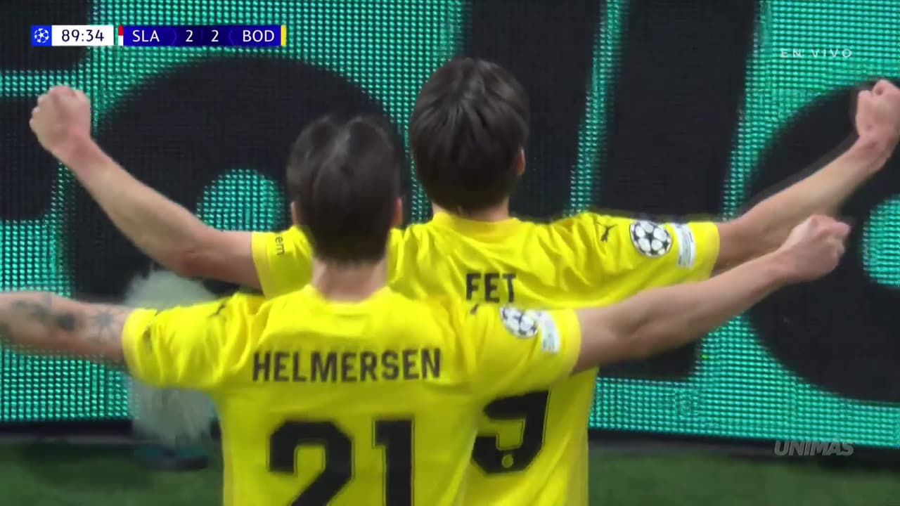 ¡Volea, travesaño y adentro! ¡Enfermo golazo del Bodo de último minuto!