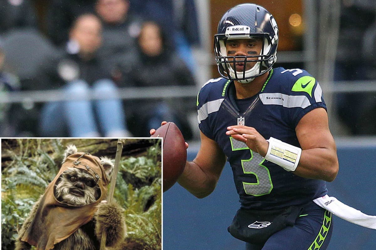 Russell Wilson como Wicket: El Imperio ha cometido un costoso error cuando pasaron por alto a Wicket debido a su tamañao. Pero su liderazgo y tenacidad lo hicieron un de los héroes del Pisodio VI. Ahora los otros 31 equipos de la NFL hicieron un error de cálculo parecido permitiendo dejar que tomaran a Wilson hasta la tercera ronda del Draft NFL del 2012.