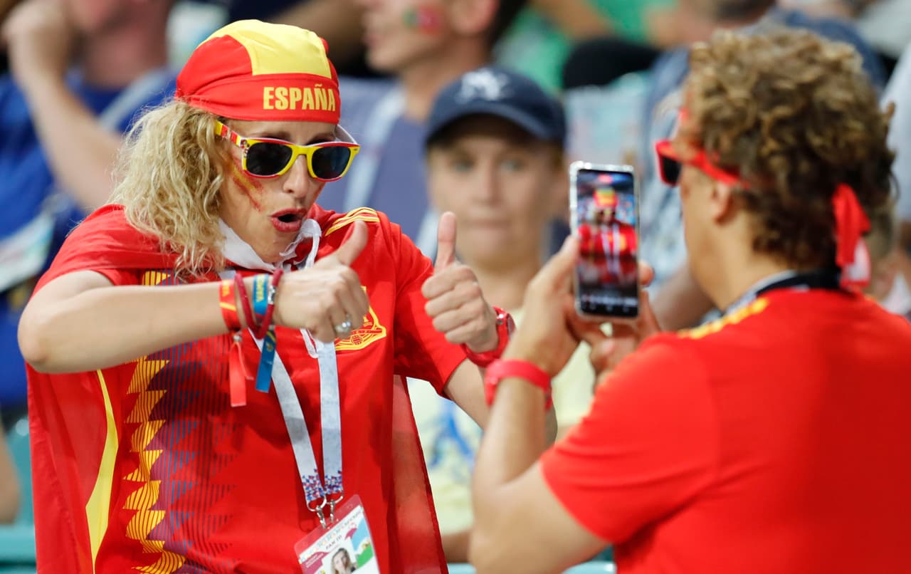 El esperado duelo entre Portugal y España por el grupo B también tuvo un capítulo especial en la pasión que sus fanáticos muestran para vivir esta fiesta en el Mundial de Rusia 2018.