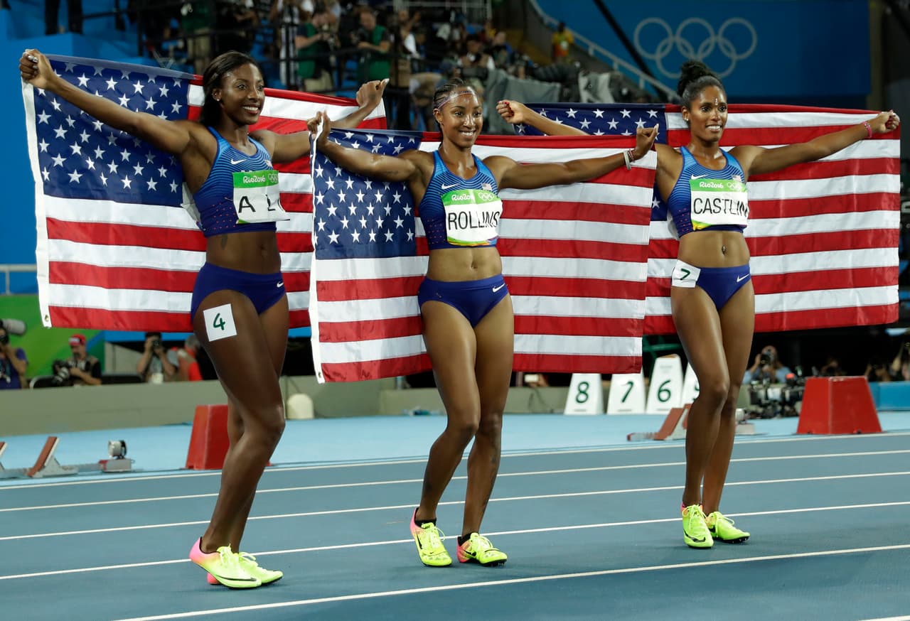 Brianna Rollins, Nia Ali y Kristi Castlin consiguieron para Estados Unidos en la final olímpica de 110 metros vallas un triplete inédito en la historia de los Juegos.