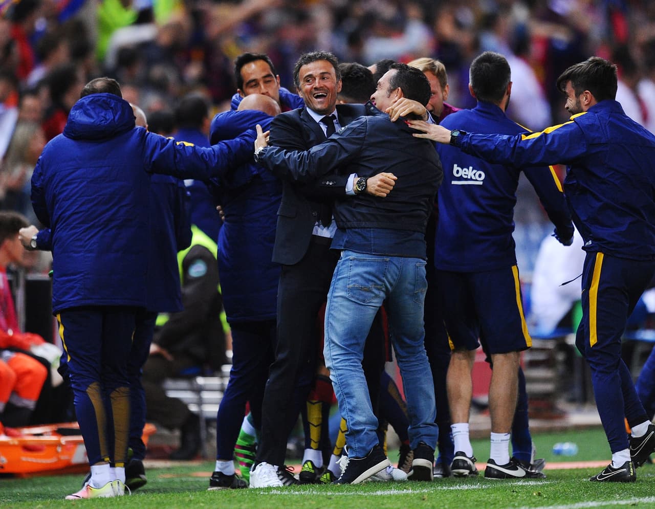 El banquillo blaugrana, comandado por Luis Enrique, se desató en júbilo. Sabían que estaba muy cerca la victoria.