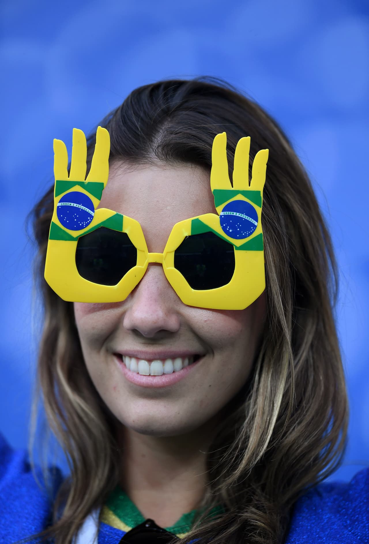 ROSTOV-ON-DON, RUSSIA - JUNE 17: A Brazil fan fan enjoys the pre match atmosphere prior to the 2018 FIFA World Cup Russia group E match between Brazil and Switzerland at Rostov Arena on June 17, 2018 in Rostov-on-Don, Russia. (Photo by Laurence Griffiths/Getty Images)