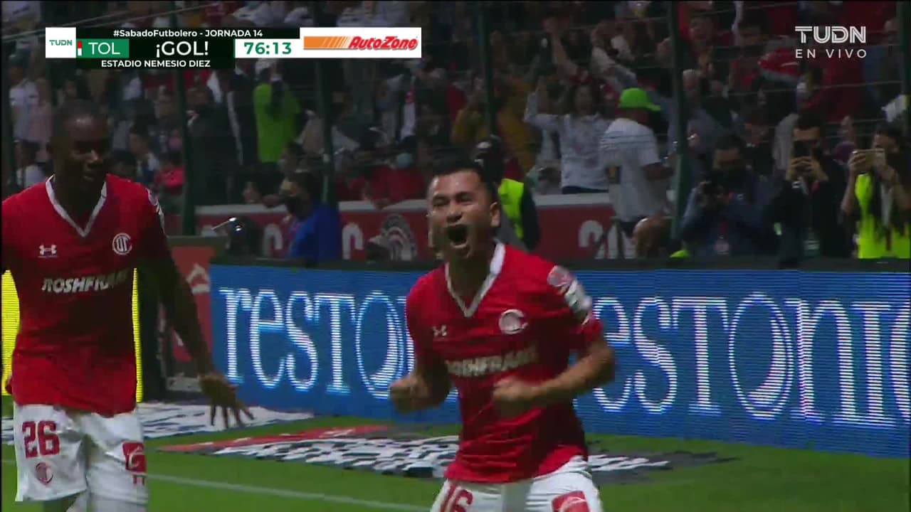 ¡GOL!  anota para Toluca. Jean Meneses