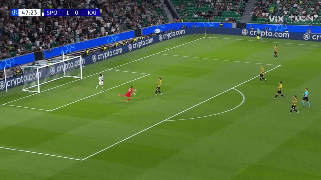 ¡Travesaño! Kairat se salva del segundo del Sporting gracias al palo