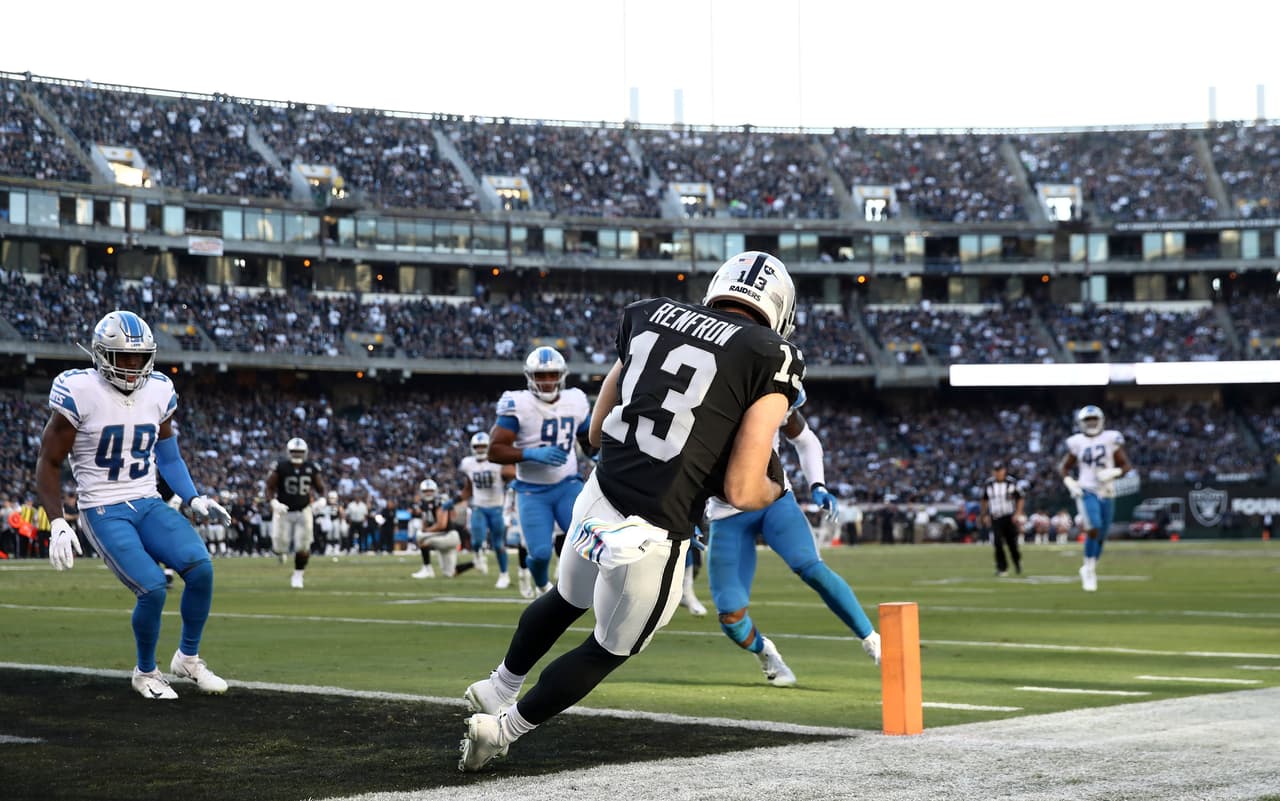 Oakland Raiders
<b>31-24</b> Detroit Lions | Hunter Renfrow atrapó un touchdown clave ante Lions para conseguir el triunfo.